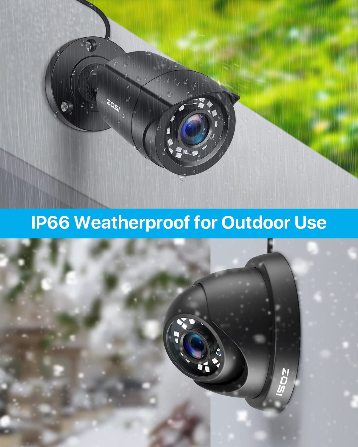 ZOSI 1080P Kit de Cámara de Vigilancia 8CH H.265+ Grabadora DVR con 8 Cámara de Seguridad Impermeable,Visión Nocturna, Detección de Movimiento, 1TB Disco Duro