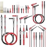 Goupchn 28PCS Multimeter Test Leads Kit with Alligator Clips Test Hook Clips Wire Piercing Probes Replaceable Precision Sharp Probes for Electrical Testing