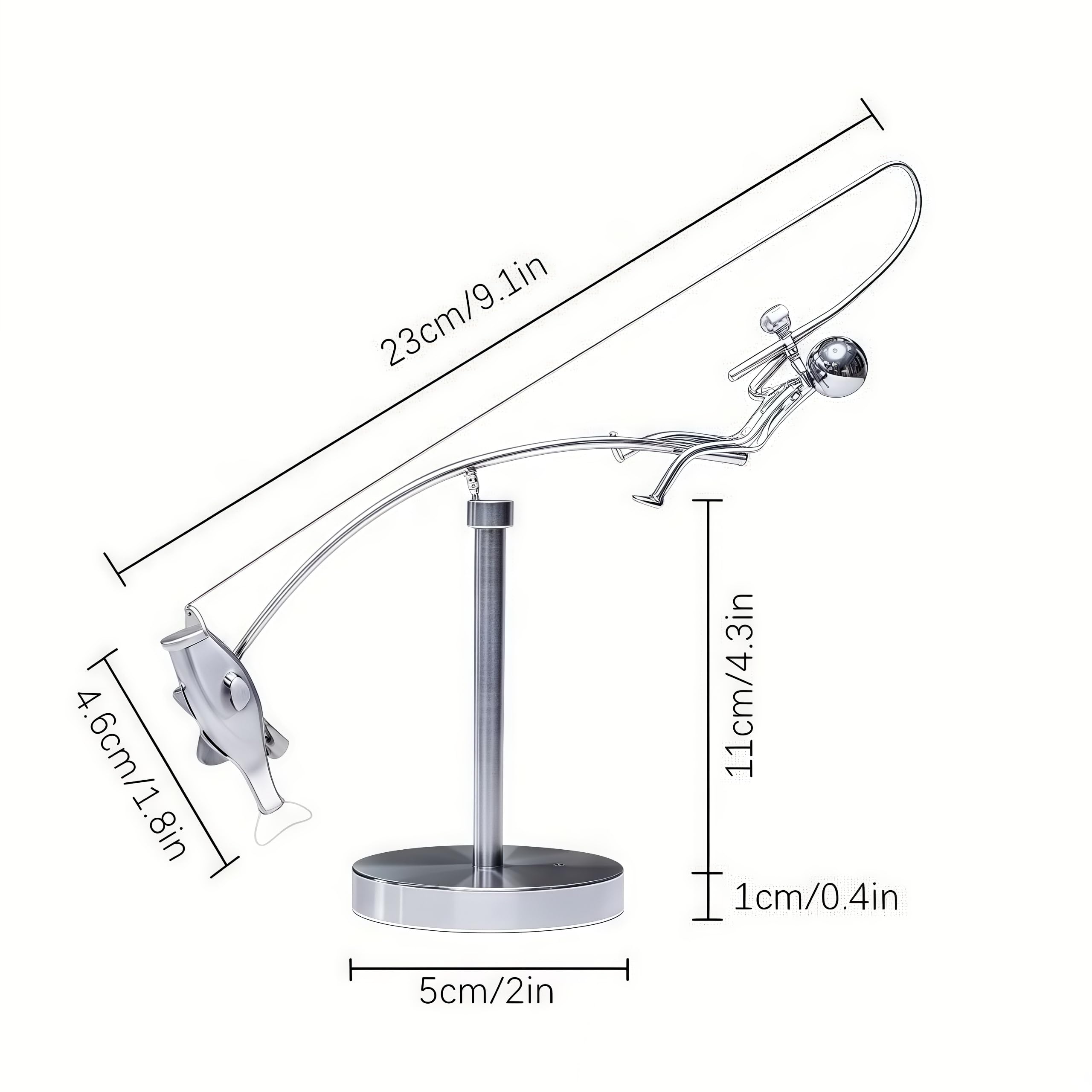 The Fisherman Balancing Sculpture,Kinetic Fishing Sculpture - Balance Art for Your Space,Fisherman Kinetic Balancing Desk Toy,Stainless Steel Balance Fishing Physics Toy