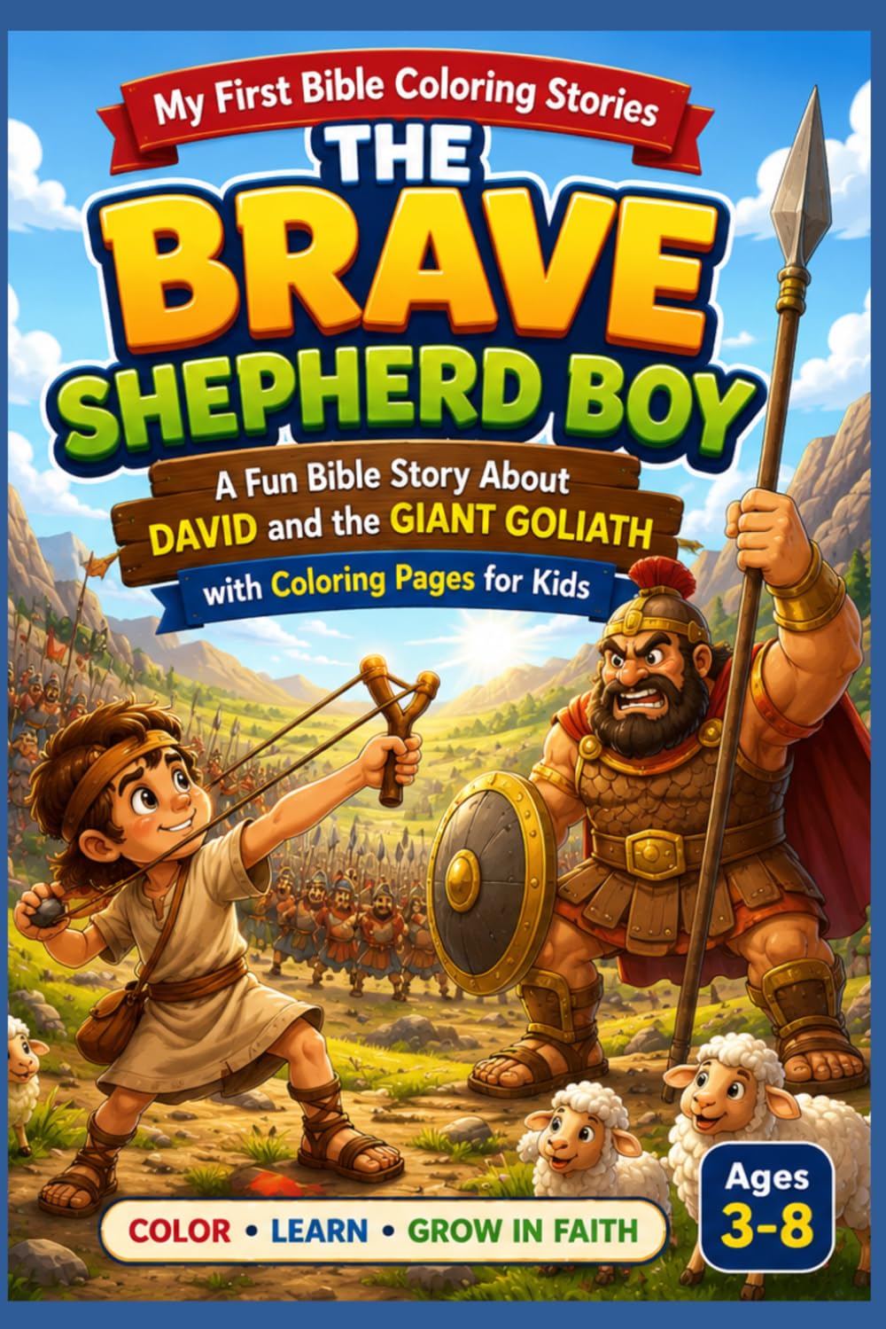 The Brave Shepherd Boy: A Fun Bible Story About David and Goliath with Coloring Pages for Kids (My First Bible Coloring Stories)