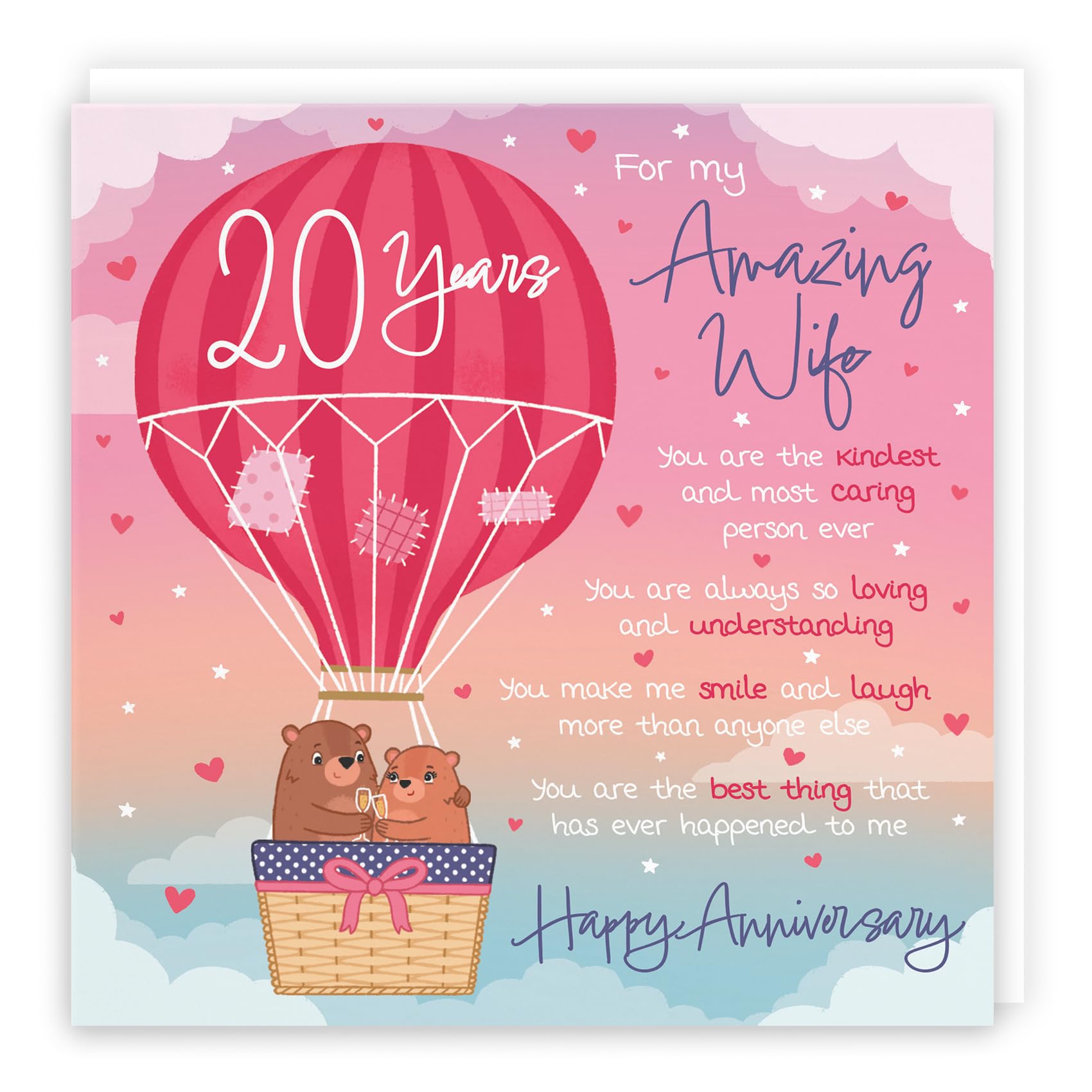 Hunts England, Wife 20th Anniversary Poem Card, Love Is In The Air, Beautiful Love Verse, Cute Bears