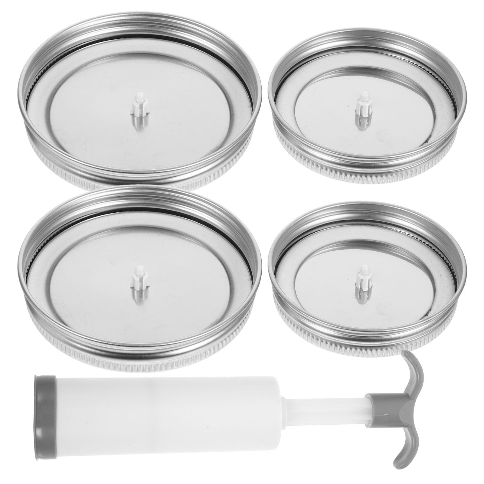 Sigillatrice Sottovuoto Tappo per Barattoli Compatibile Diverse Misure, per Conservazione Alimenti e Conserve Stili multipli per Barattoli in Inossidabile e Abs Stili multipli