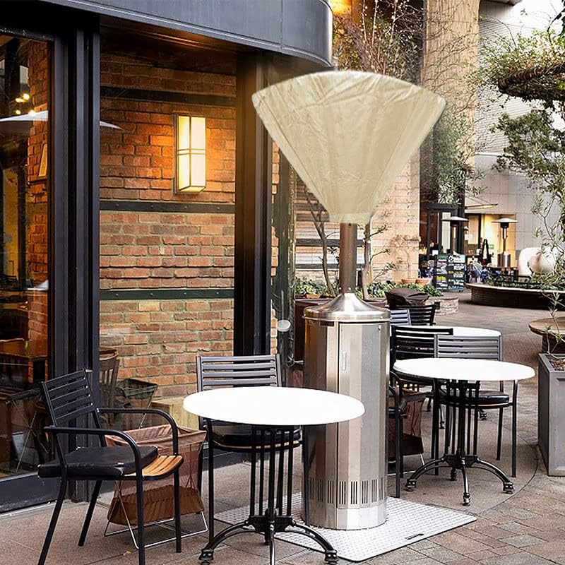 Miniatura 2 de IDOXE Funda impermeable para calentador de patio, con cremallera, Standup Classic Terrace Outdoor Round Heater Covers (Beige) (solo cubierta