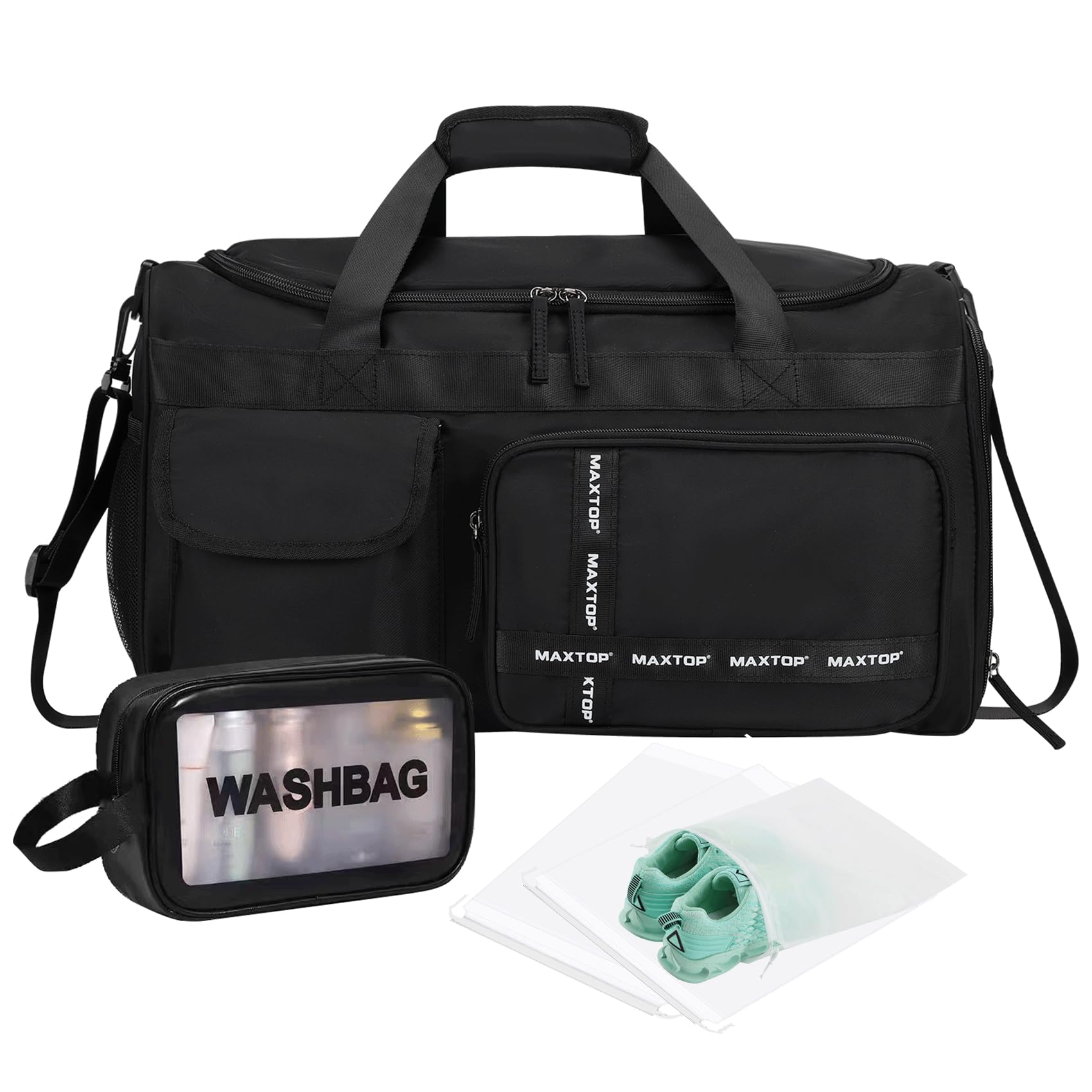 MAXTOP Large Gym Bag for Women Men Duffle Bag With Wet Dry Separation