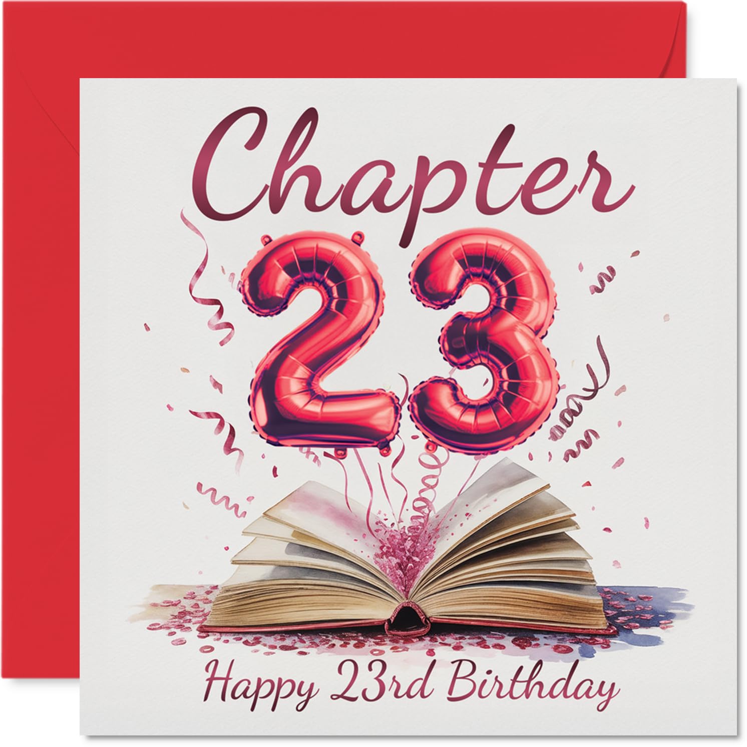 23rd Birthday Cards for Men Women - Start of Another Chapter - Happy Birthday Card for 23 Year Old Man Woman Auntie Brother Friend Sister, 145mm Bday Greeting Cards