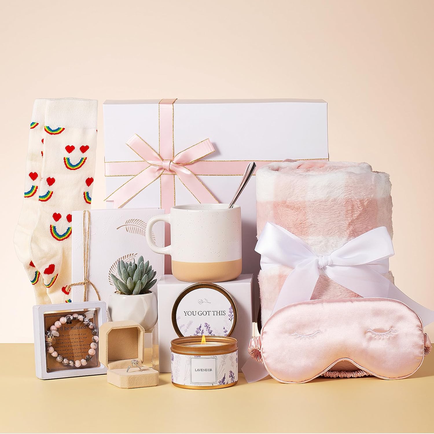 Get Well Soon Gifts for Women, Self-Care & Sympathy Care Package for Women After Surgery, Thoughtful Gift Box for Women, Show You Care with Sympathy Gift Baskets for Women Pink