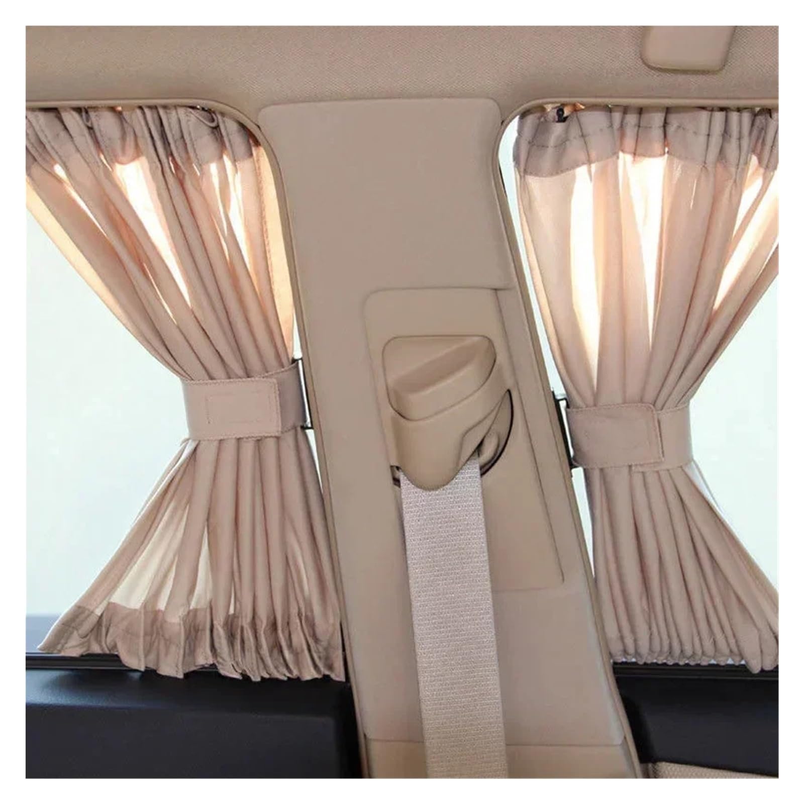 Rideau Voiture Lot de 2 Rideaux Pare-Soleil Beiges for Voiture ou fourgonnette, Protection UV, intimité, 50 x 47 cm