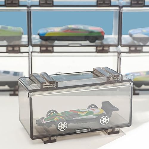 Miniatura 2 de Estuche transparente de acrílico para Hot Wheels a escala 1:64, modelo de automóvil, ruedas de automóvil, estantes de almacenamiento, 4 unidades