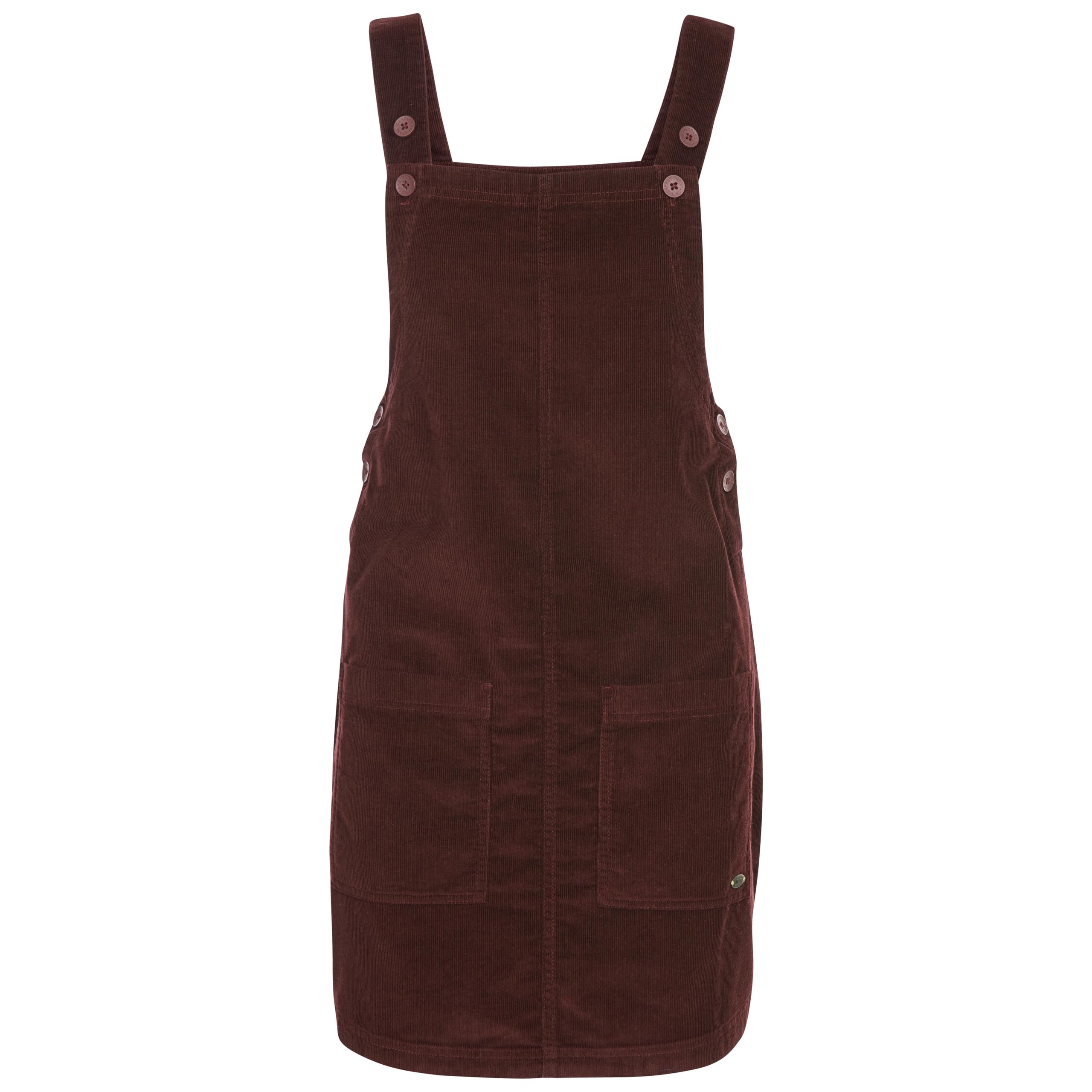 Trespass Womens Pinafore Dress Twirl - Corduroy, Button Fastening Straps, Button Fastened Sides, 2 Front Patch Pockets, 100% Cotton