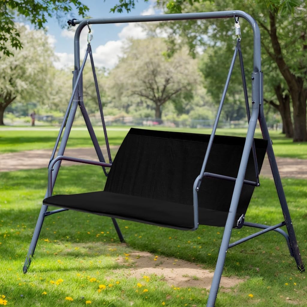 NexusGoods Swing Seat Cover Replacement for 2/3-Seater, All-Weather Waterproof Outdoor Swing Chair Protector for Patio, Porch, Backyard (Black,127cm x 50cm x50cm) — image 1