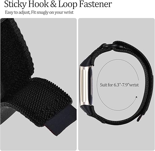 Miniatura 3 de Watch Band Compatible with Fitbit Charge 5 for Men Women, Nylon Sport Fitbit Charge 5 Watch Band Strap Military Tactical Style Rugged Fitbit Charge