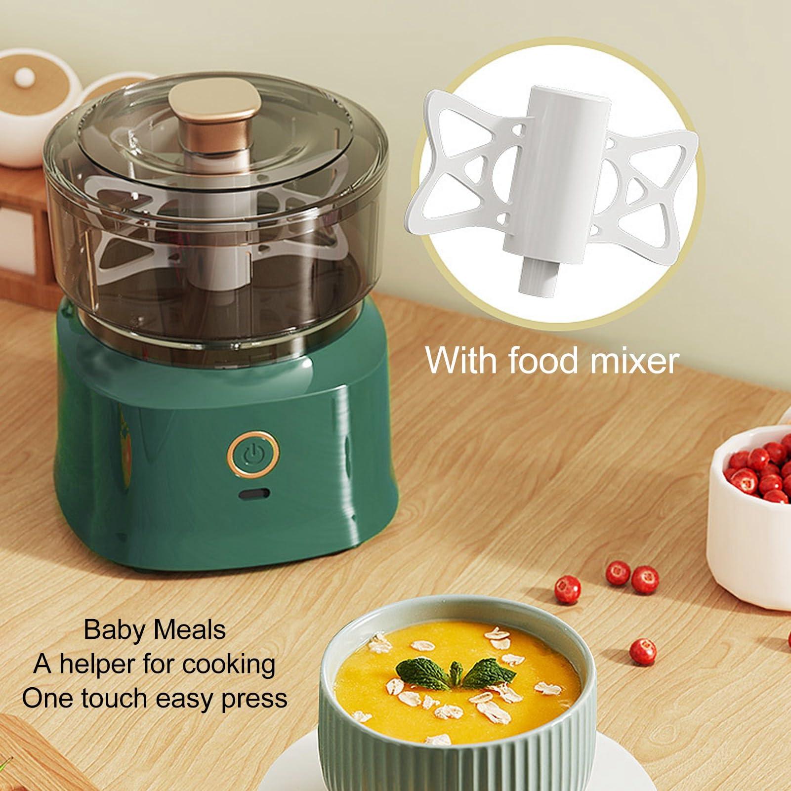 Babynahrungszubereiter, Professionelle Babynahrungsmaschine, Kabelloser Tragbarer Mini-Lebensmittelzerkleinerer für den Heimgebrauch, über USB Wiederaufladbare Elektrische Mühle