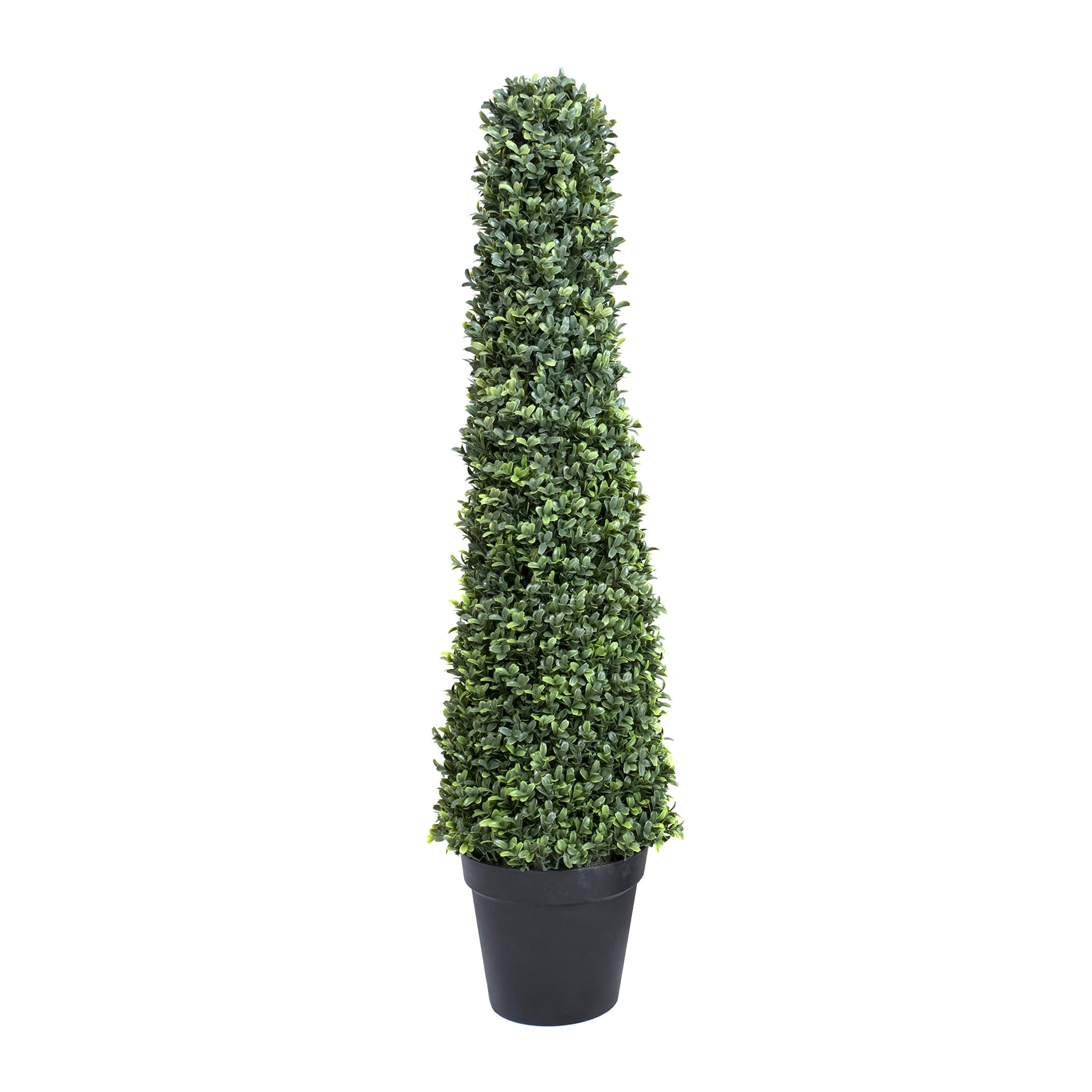 GreenBrokers Lot de 2 Arbres topiaires artificiels en Forme de cône de buis en métal Vert 100 cm