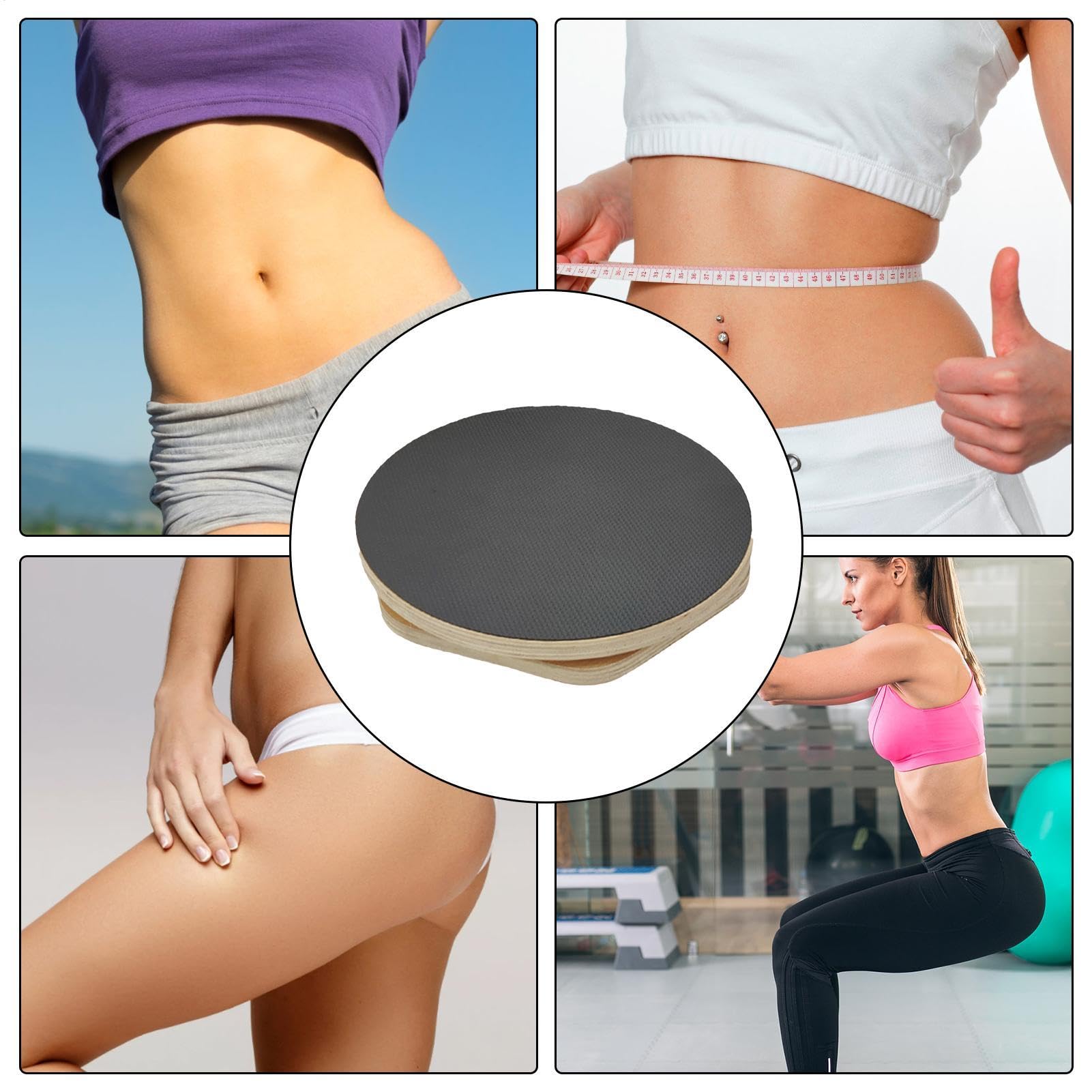 Máquina de ejercicios giratorios, placa giratoria de madera grande, tabla giratoria de madera para equilibrar la cintura, disco giratorio de madera maciza antideslizante para el hogar y el fitness