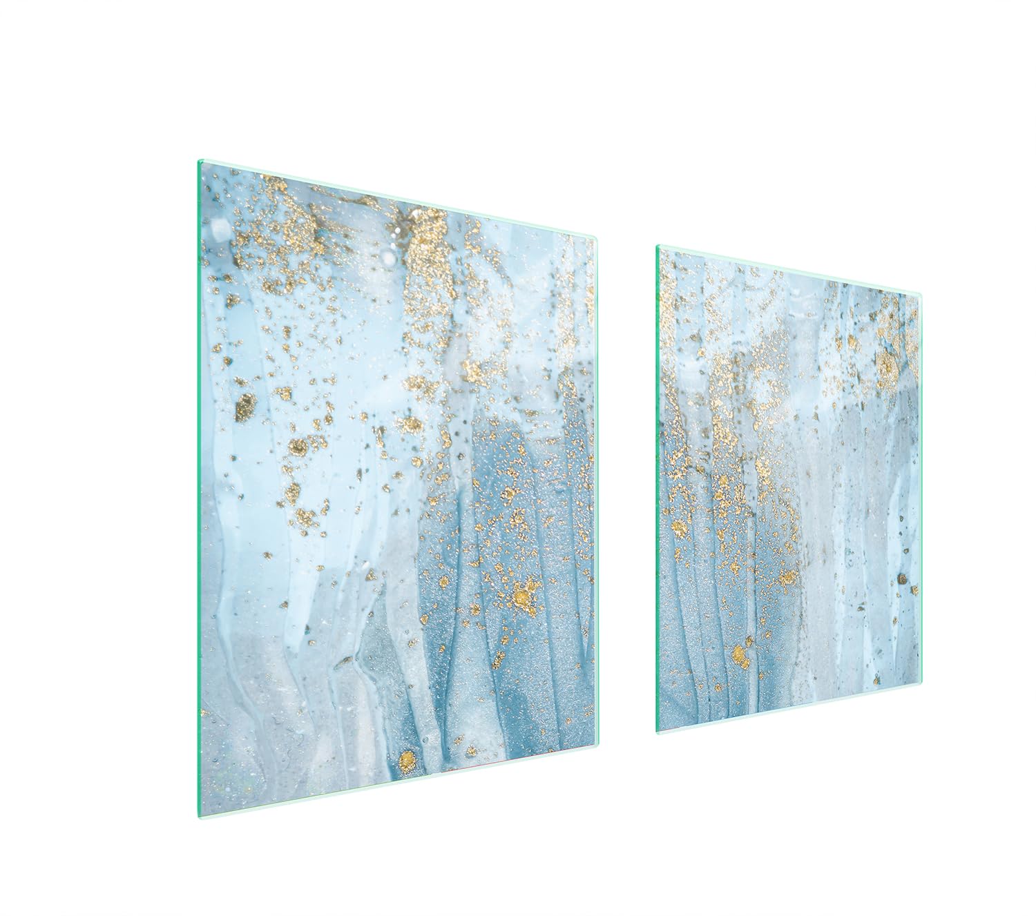 TMK ArtDeko Plaque de protection universelle pour plaque de cuisson 85 x 52 cm 2 pieces Protection contre les éclaboussures Planche a découper en verre trempé Décoration, Marbre
