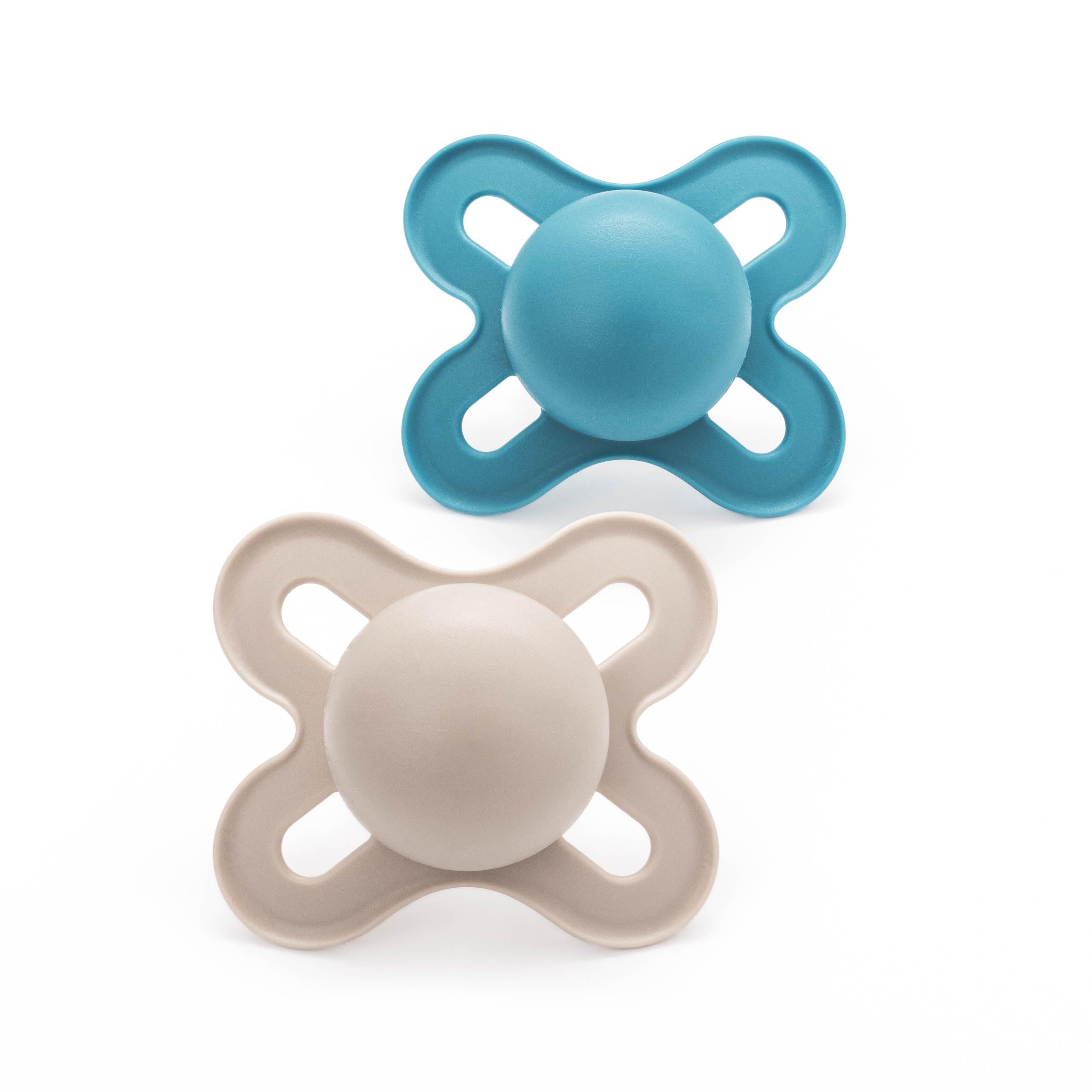 MAMOriginal Start Soothers | 0-2 Months | 2 Pack | Newborn Dummies | Comes in Dummy Steriliser Case | Sustainable Materials | Baby Accessories for Newborn | Blue (Various Designs)