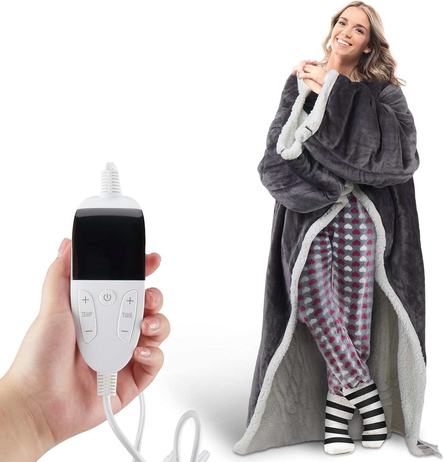 ShinyMatch Gray Electric Snuggle Throw Blankets with