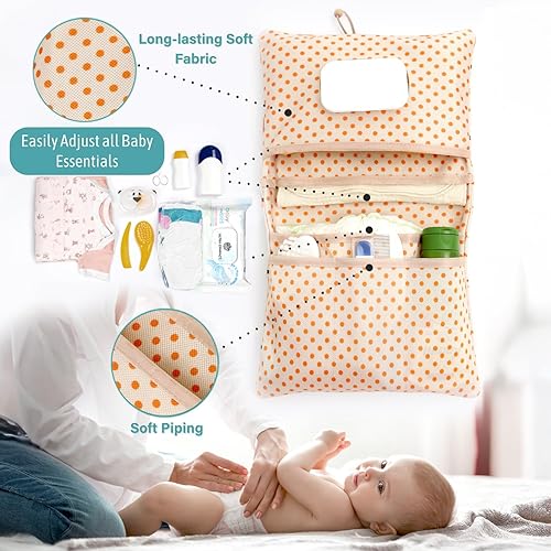 Miniatura 6 de HAMUR - Organizador de bolsas de pañales para bebé, apto para viajes, compacto y plegable, bolsa de cochecito para artículos esenciales para recién