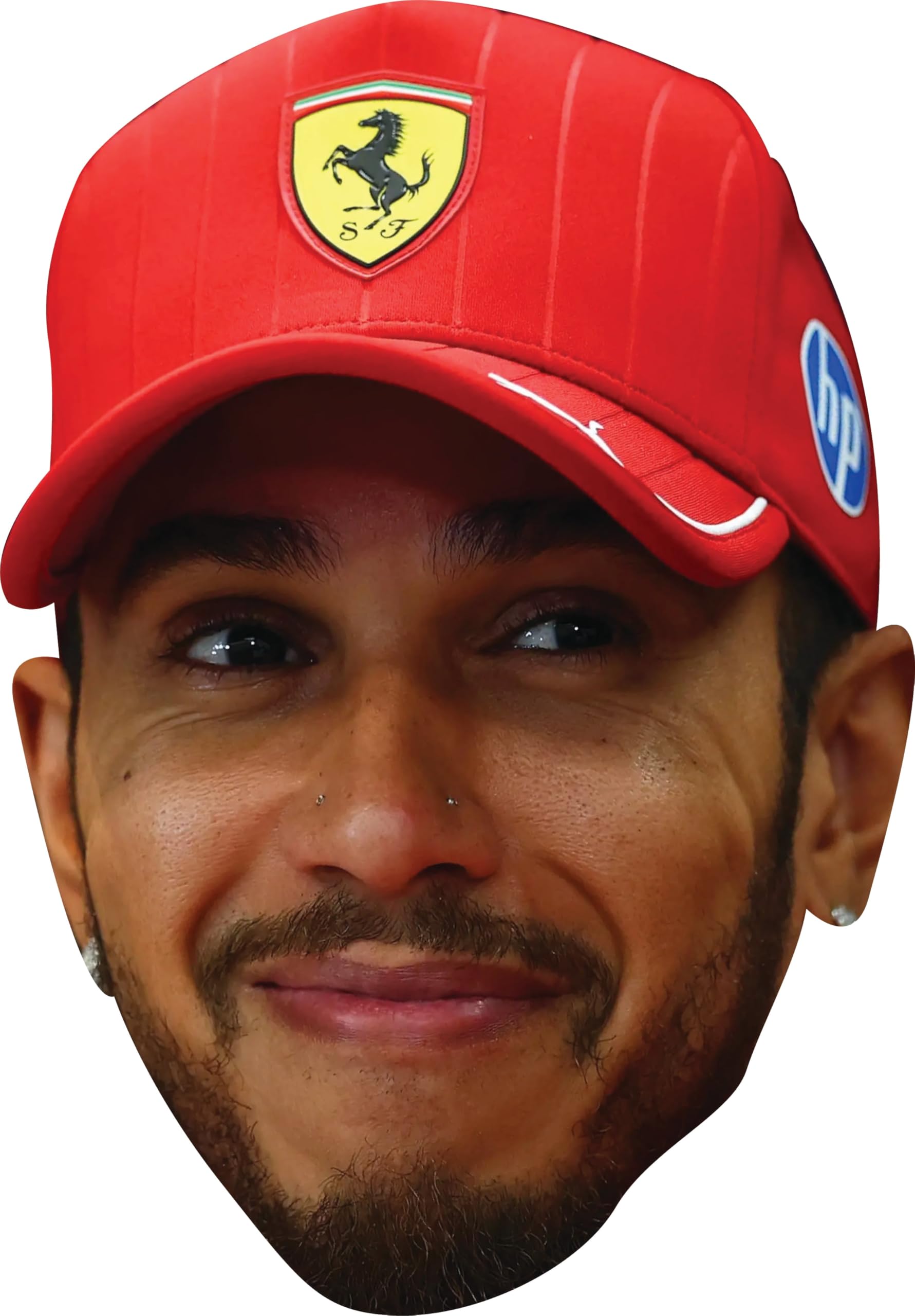FoxyPrinting Lewis Hamilton Cap 2025 – F1 Motorsport Celebrity Face Mask – Formula 1 Racing Driver Funny Mask for Stag Do, Hen Night, Fancy Dress & Costume Parties – Adult Mask for Racing Fans