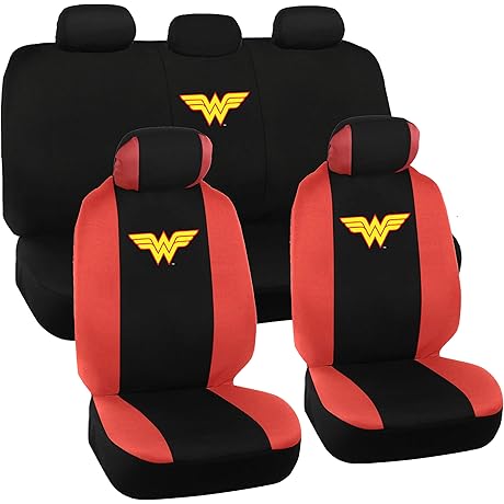BDK Warner Bros DC Comics Wonder Woman Full 9 Piece Polyester Car Seat Covers