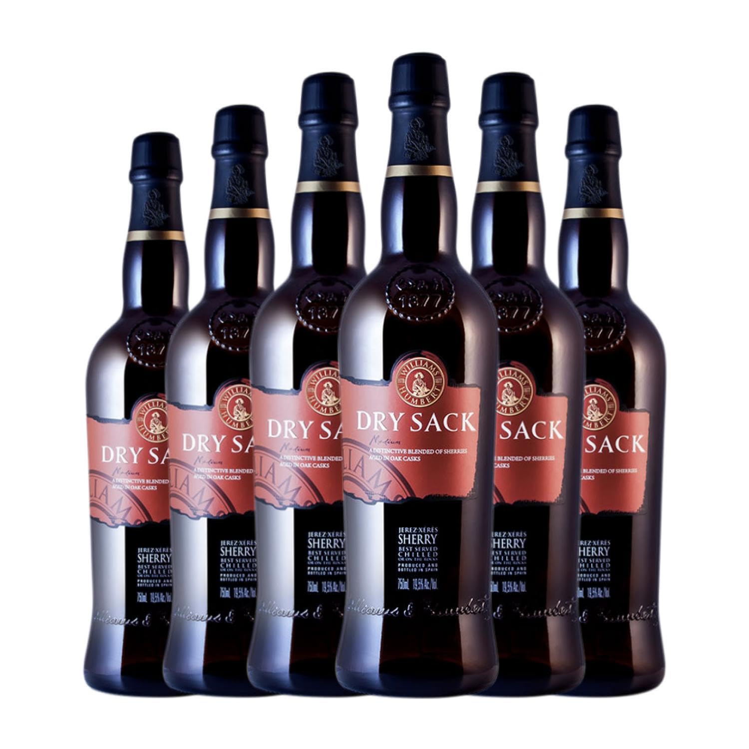 Williams & Humbert Dry Sack Medium Jerez-Xérès-Sherry 75 cl (Schachtel mit 6 Flaschen von 75 cl)