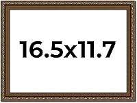 Vista 30 de Marco de fotos completo de madera dorada envejecida de 16 x 20 pulgadas con plexiglás acrílico UV, parte trasera de tablero de espuma y accesorios