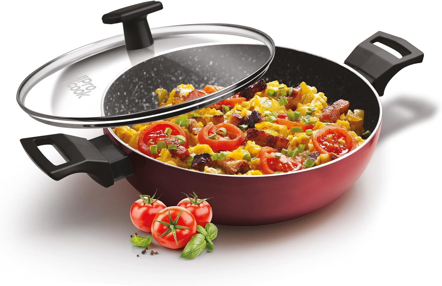 Granito Induction Kadhai with Lid, 24 cm / 2.8 Litre, Burgundy Granito Induction Kadhai with Lid, 24 cm / 2.8 Litre, Burgundy