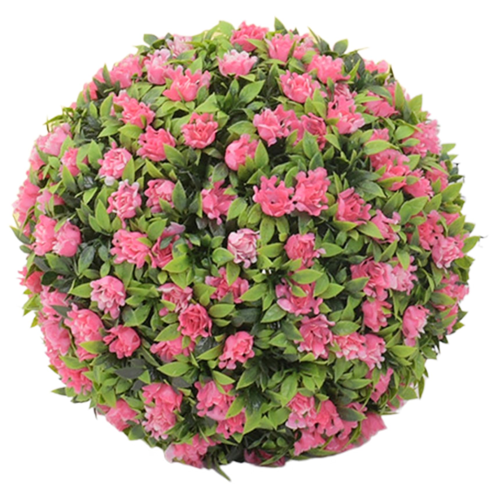 Palline di fiori da 12 pollici in plastica decorativa da appendere in finto bosso topiaria resistente ai raggi UV per la festa di nozze sul balcone del cortile