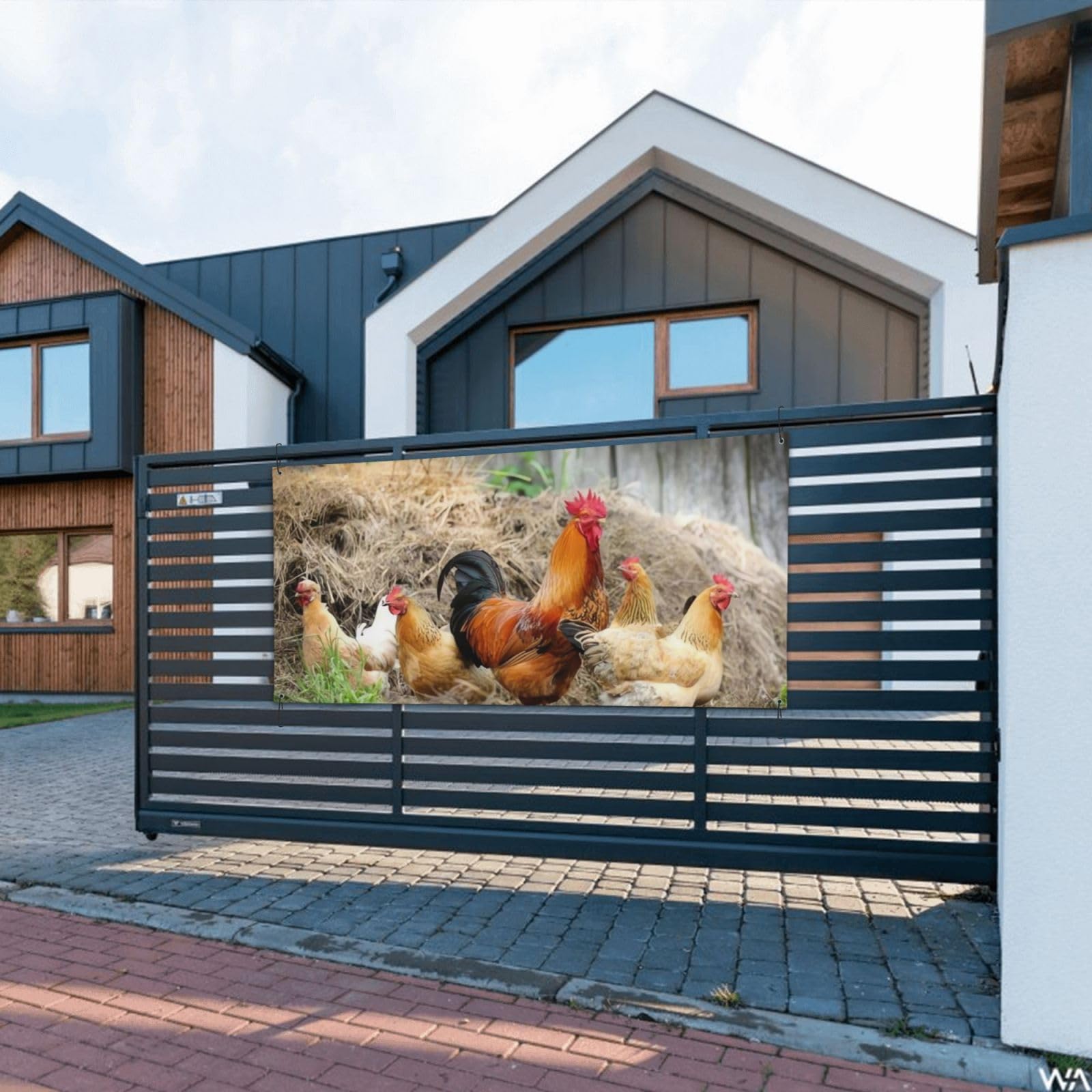 3-tlg. Bauernhof-Girlande Mit Hühnermotiv – Doppelseitige Party-Deko Für Kindergeburtstag, Babyparty & Bauernhof-Thema