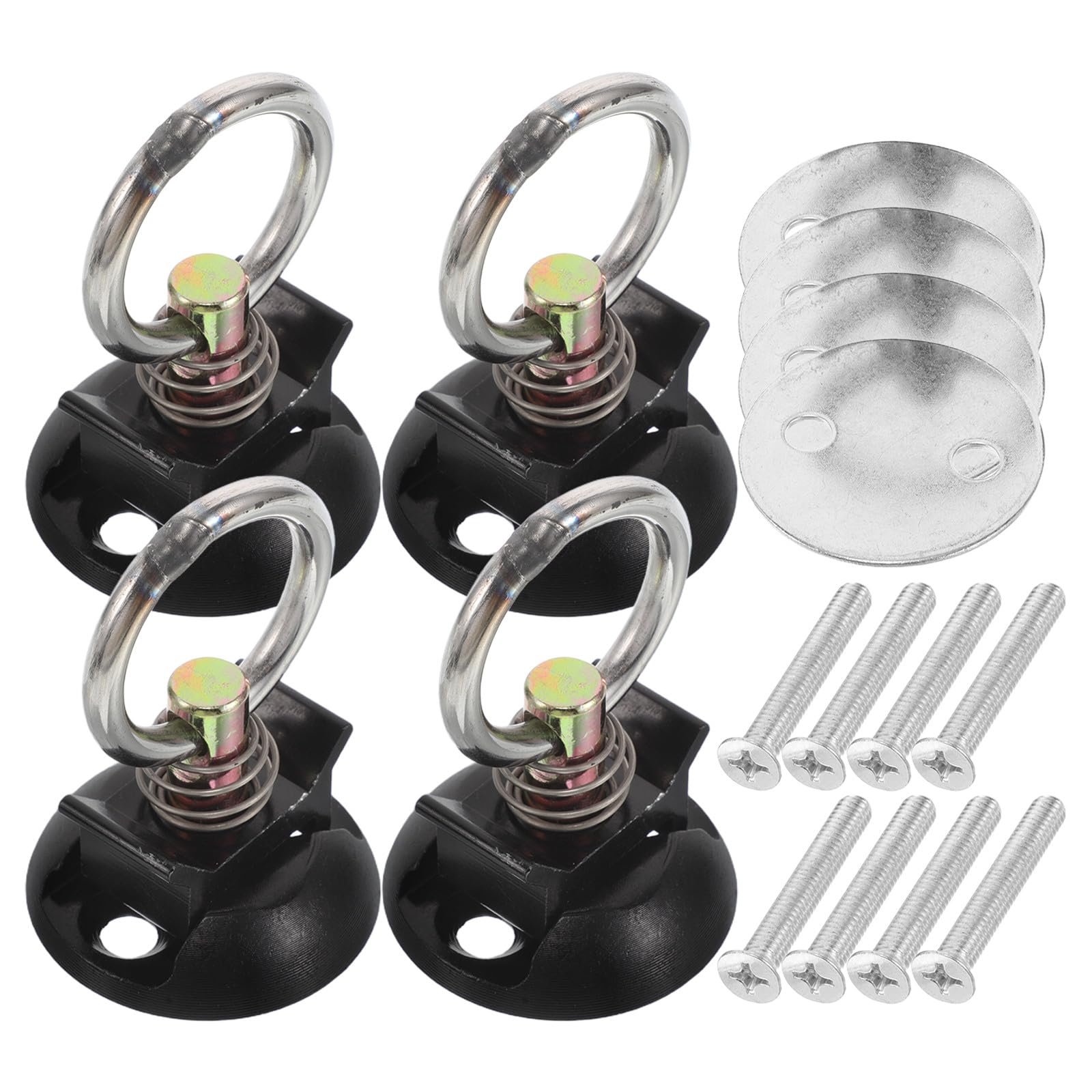 Kit de 4 Anclajes de Amarre Redondos para Motocicleta, Sistema de Amarre Resistente en Forma de L, Accesorios para Motos, Puntos de Anclaje Seguros para Equipaje, Uso Versátil