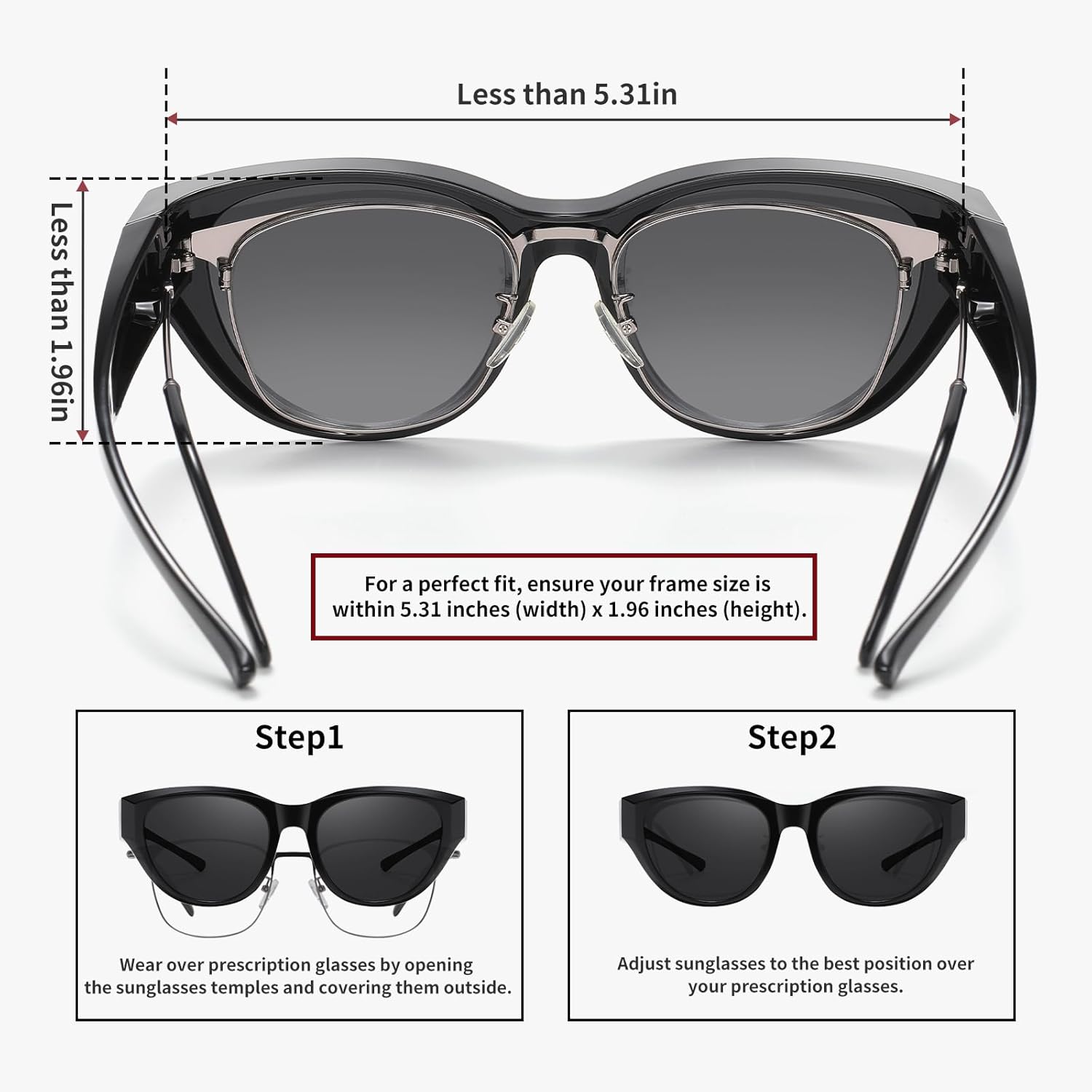 HAOLOTA Polarized Fit Over Sunglasses for Women UV Protection Trendy Small Wrap Around Overglasses for Driving - Image 4