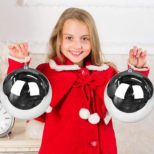 Miniatura 4 de Christmas Ornaments Balls 7.08in Large Christmas Decorations Xmas Tree Shatterproof Big Silver Christmas Ball Ornaments with Hanging Loop for Plata 3