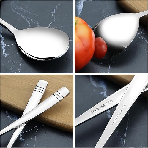 Miniatura 3 de Cand Cucharas para servir de acero inoxidable, 6 cucharadas grandes, 9.7 pulgadas