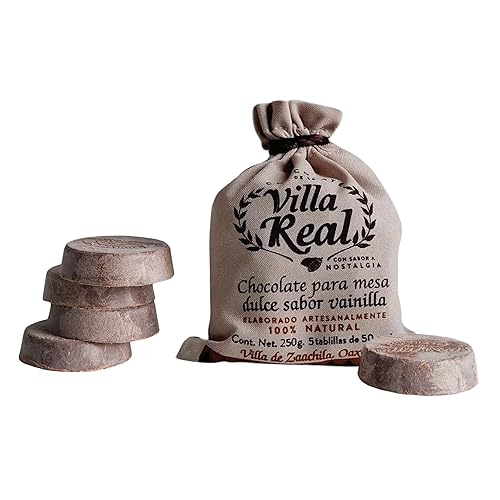 Verve Culture 's Villa Real Mexican Chocolate, 5 discos, vainilla, peso neto 8.82oz auténticos discos mexicanos de chocolate caliente