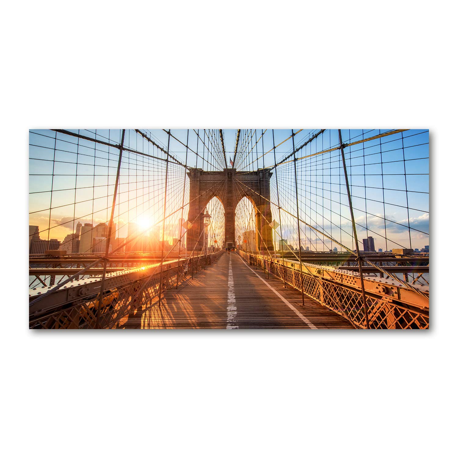 Image sur verre pont de Brooklyn orange pour déco cuisine et salon