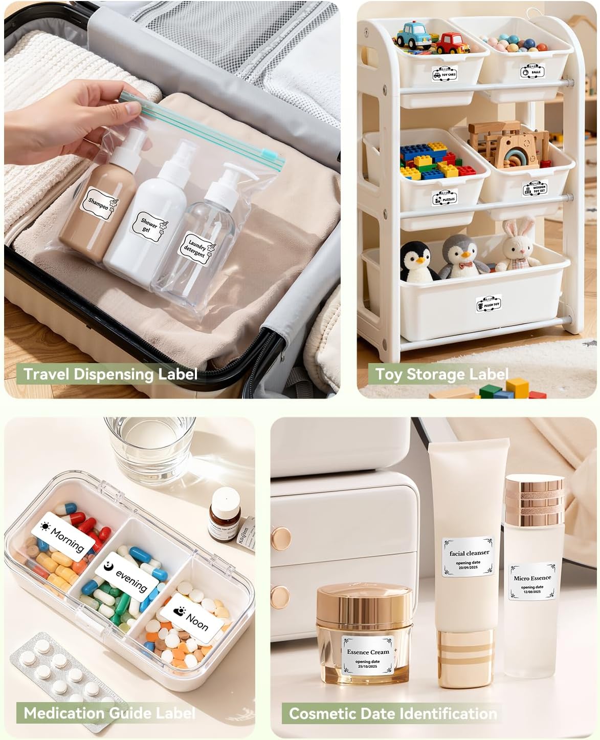 NIIMBOT B1 Label Maker Machine with 3 Tapes, 50x30mm White/34×34mm ColorfulB/50x80mm Clear, Bluetooth Thermal Label Printer for Small Business,Office,Home,School (Green, 1 Printer+3 Roll Label)