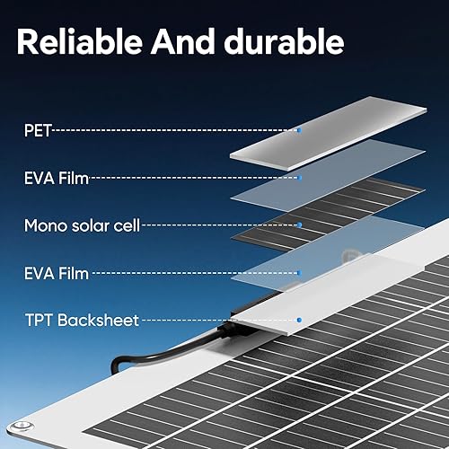 Miniatura 8 de Panel solar flexible de 200 W, (2 piezas de 100 W) 1224 V, monocristalino, ligero, flexible, monocristalino, monocristalino, monocristalino,