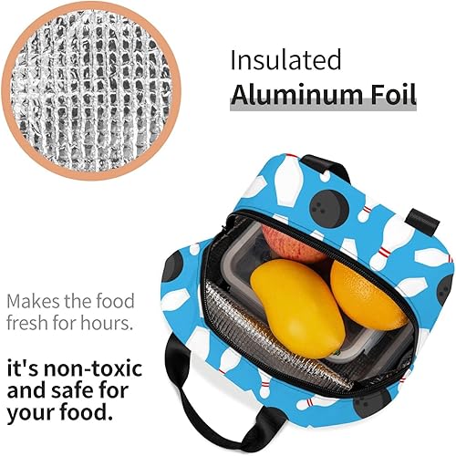 Miniatura 5 de VOOHDDY Bolsa de almuerzo con aislamiento de dibujos animados para hombres y mujeres, reutilizable, impermeable, portátil, hielera, térmica, para