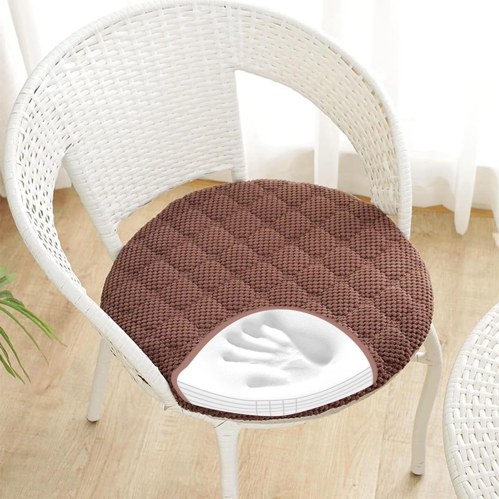 Coussin de chaise rond pour le jardin et la cuisine, assise douce 30cm pour intérieur