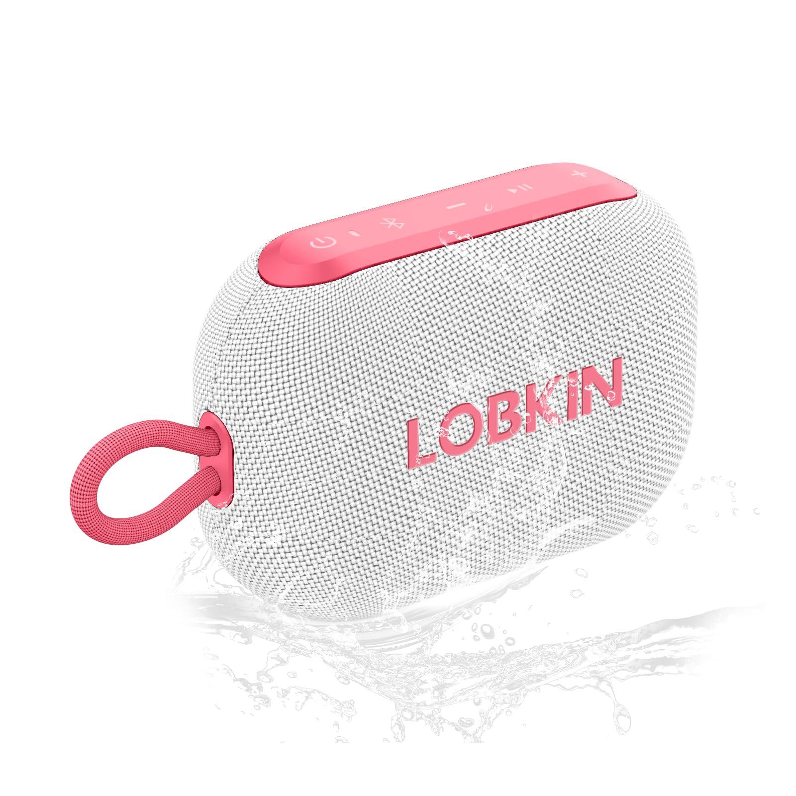 LOBKIN Portable Bluetooth Speaker,IP67 Waterproof 360°Immersive Sound Built in Mic 10W Loud Sound All Day Playtime Wireless Stereo Pairing,Bluetooth 5.3 Small Wireless Speaker for Home/Outdoors/Travel