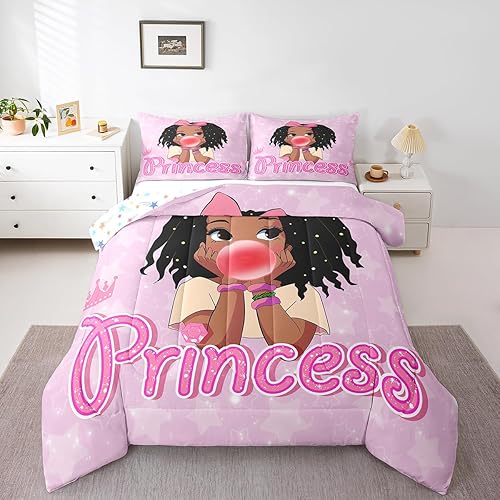 Miniatura 8 de Erosebridal Juego de ropa de cama de princesa de ballet, tamaño Queen, juego de edredón de 3 piezas para niñas bailarinas de ballet, lindo juego de