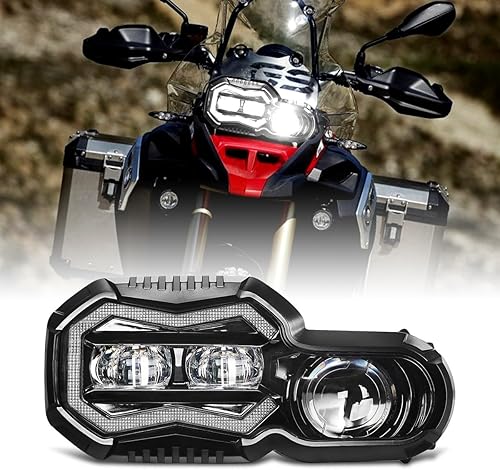 M MIBAHE Faro LED de haz alto y bajo con DRL LED montaje de faros delanteros compatible con BMW F800GS F800GS F800GS Adventure F700GS F650GS