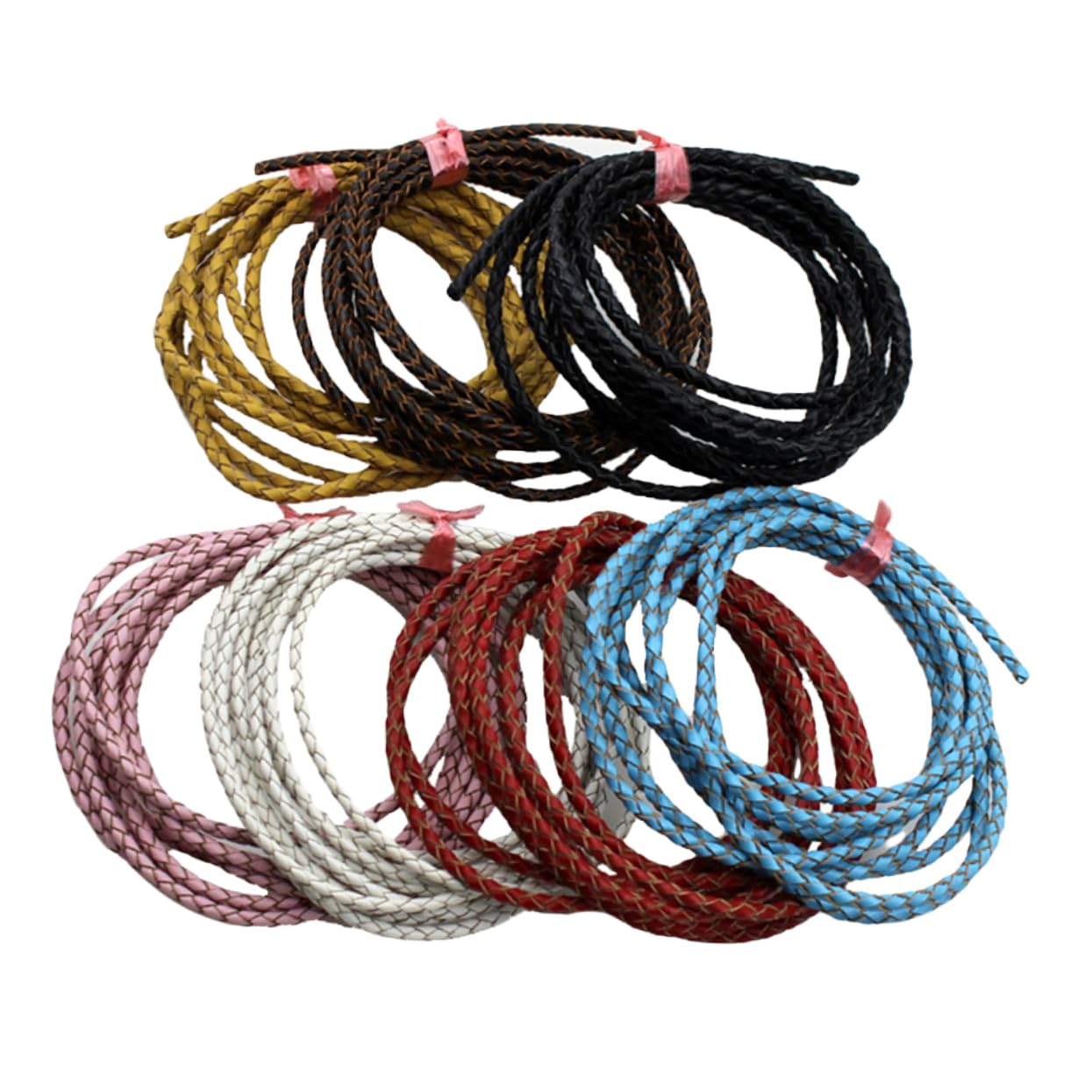OSALADI DIY Braided Leather Rope Bracelet Cord 3mm Diameter for Charm Jewelry Making