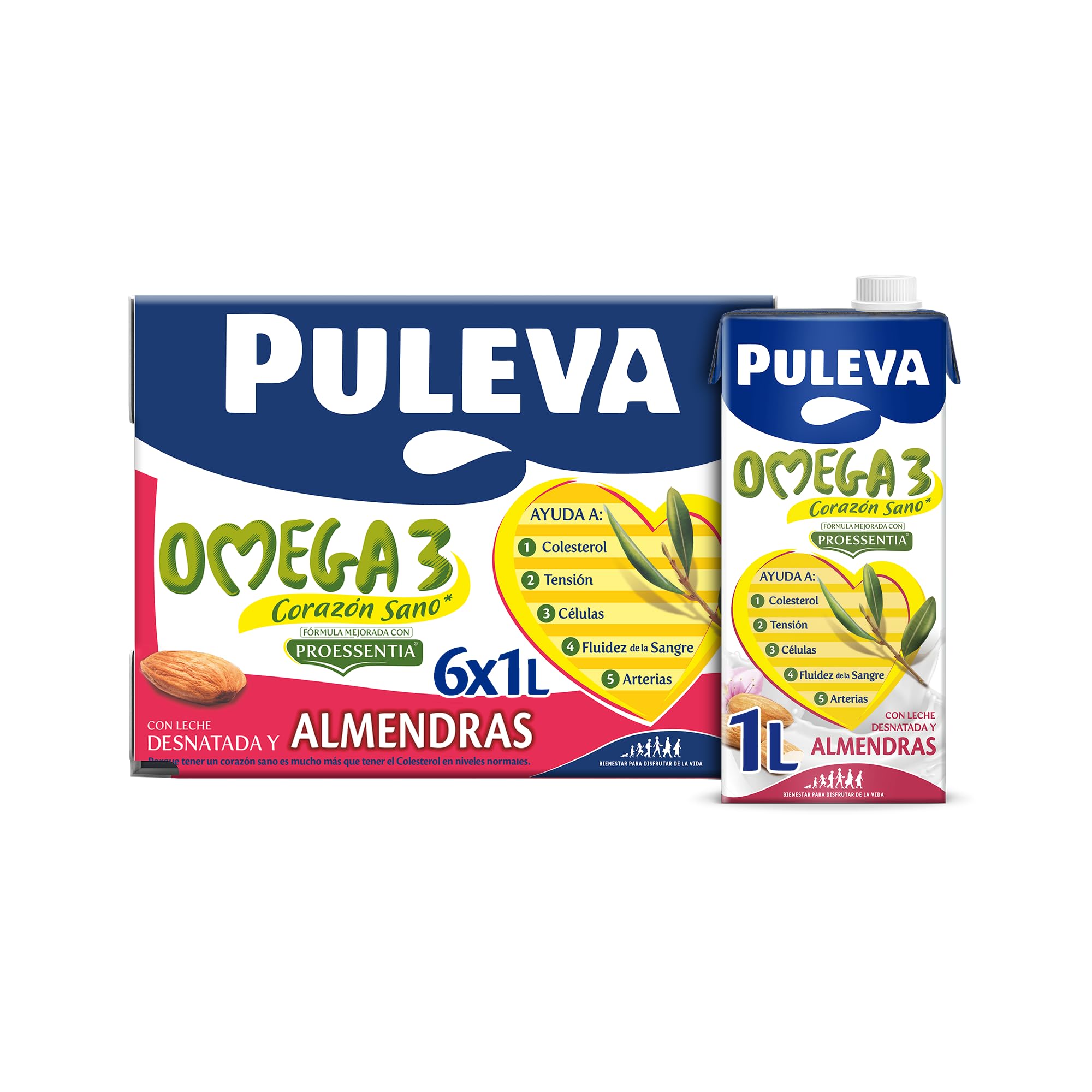 Puleva Omega 3 Proessentia® Almendras brik 1L Caja 6 litros