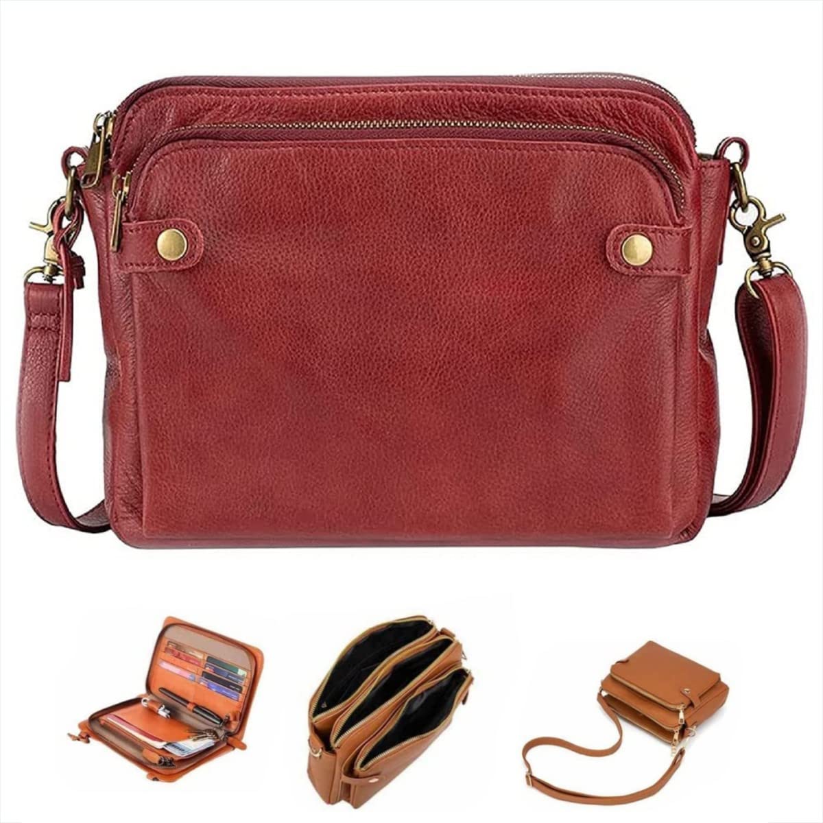 2023 New Crossbody Shoulder Bags And Clutches, Off-Crossbody Leather Shoulder Bags, Purse With Built Multiple Compartments