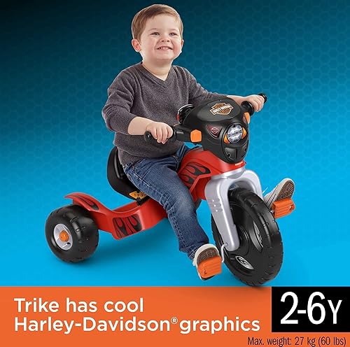 Miniatura 2 de Fisher-Price Harley Davidson - Triciclo para niños pequeños, juguete para edad preescolar, triciclo con luces y sonidos y asiento ajustable