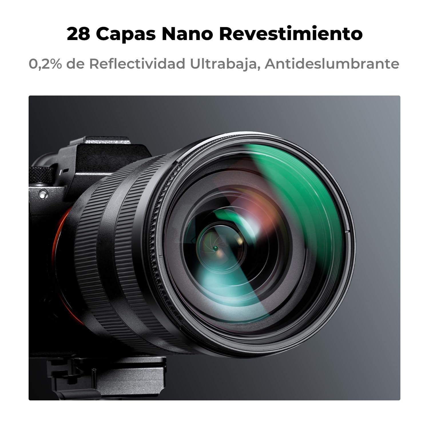 K&F CONCEPT Nano-Xcel 55mm Polarizador Circular CPL Filtro con Tapa de Lente，CPL Filtro Polarizador de 28 Capas Revestimiento Nano con Un Paño de Limpieza