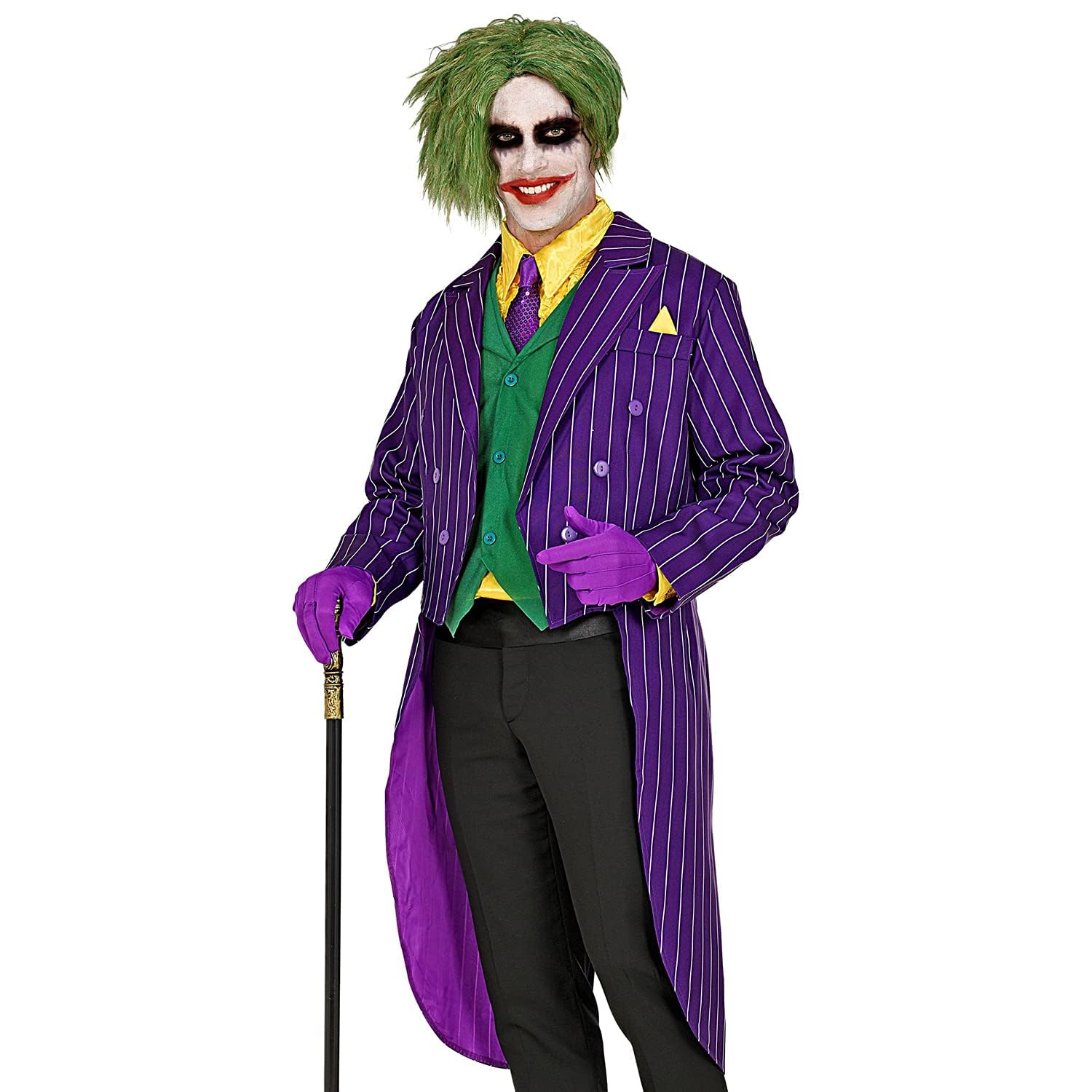 W WIDMANN MILANO Party Fashion - Evil Clown Frac for Men, Horror, Circus, Psycho, Joker, Jester, Show, Halloween, Carnival, Theme Parties