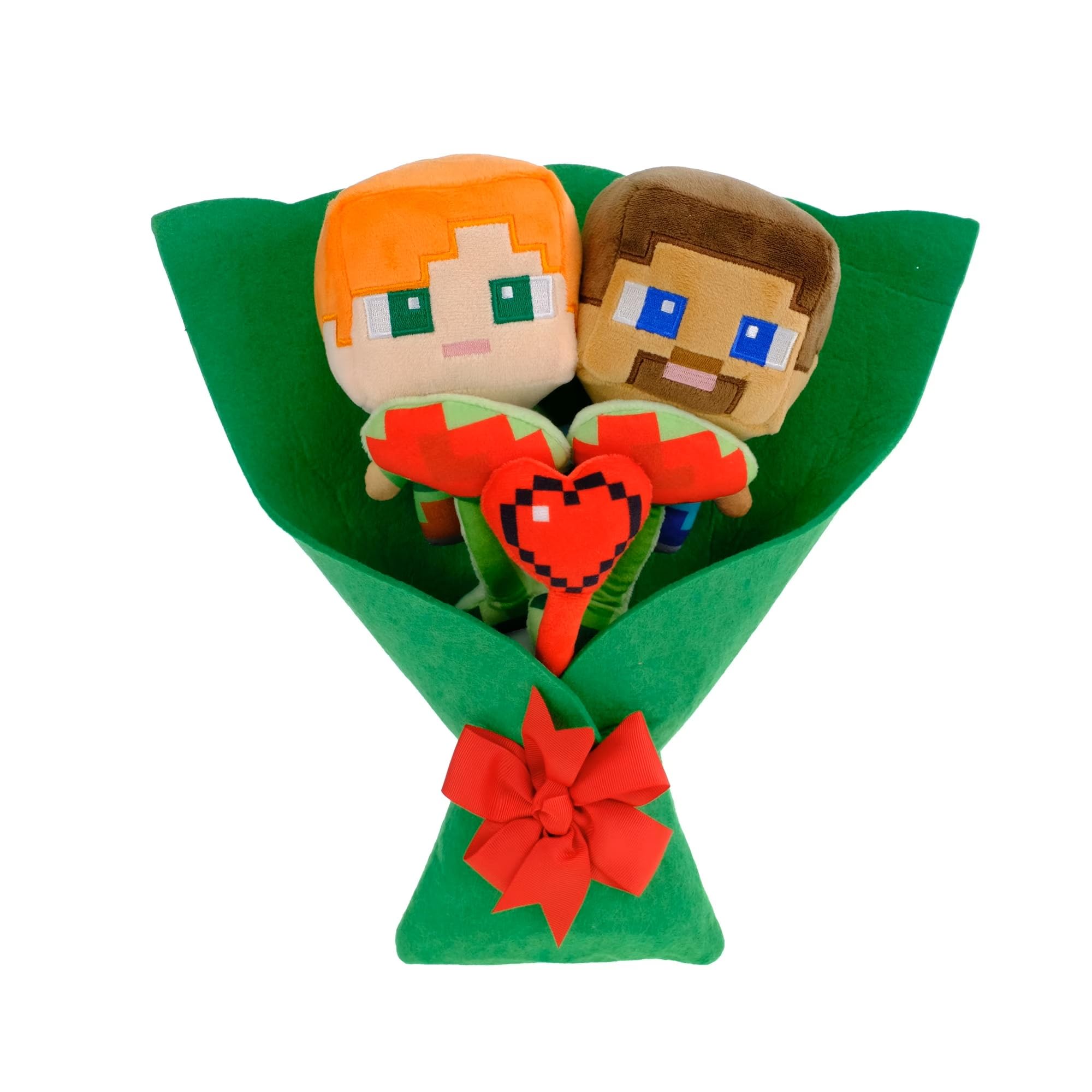 dc minecraft valentine's day plush bouquet