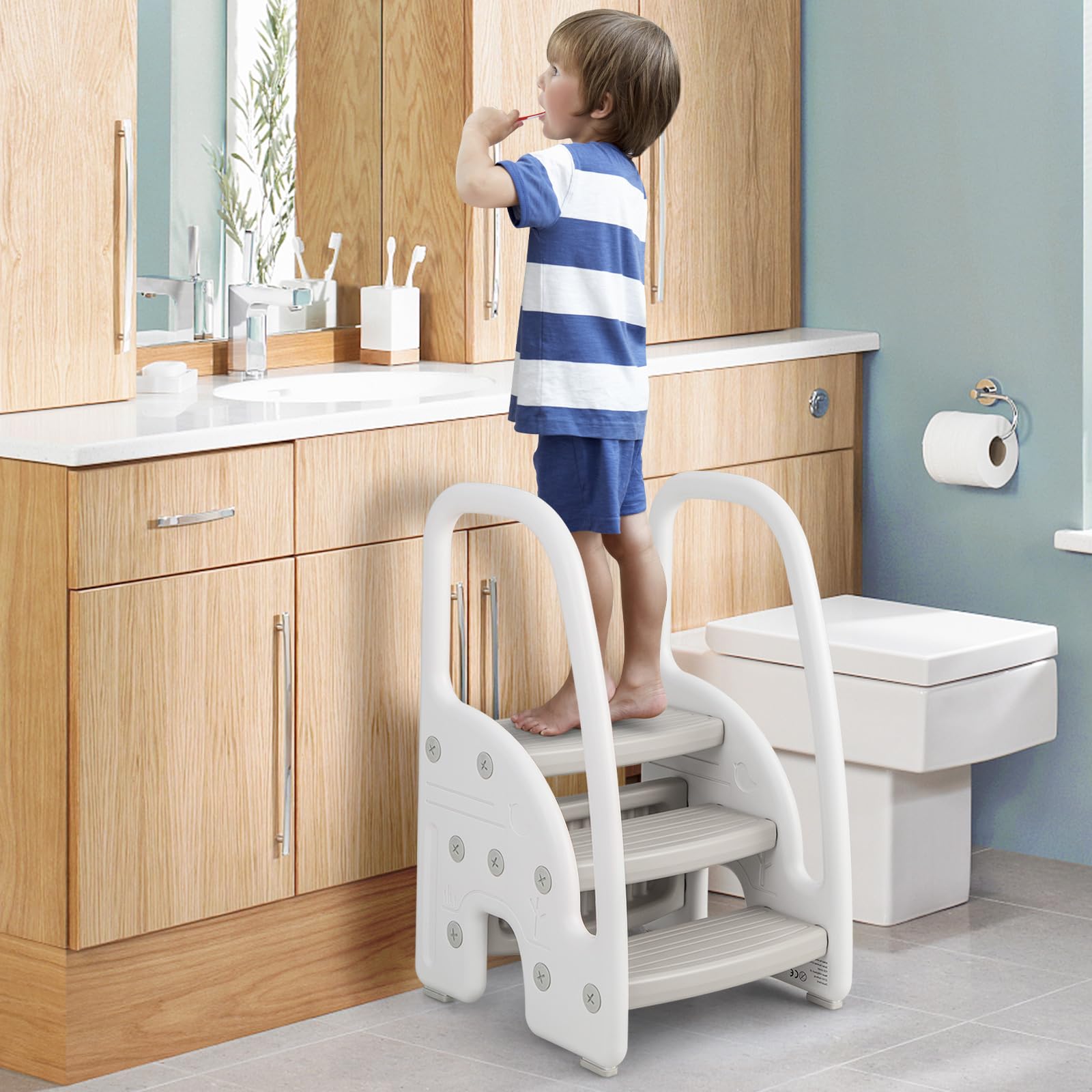 Gradino Bambini Bagno RELAX4LIFE In Sgabello Scaletta In Legno